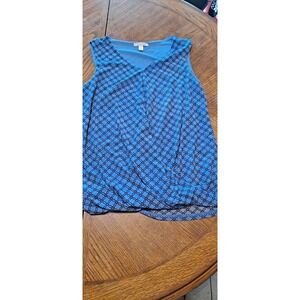 Dana Buchman Size Medium Blue And Black Women's Tank Top/Blouse